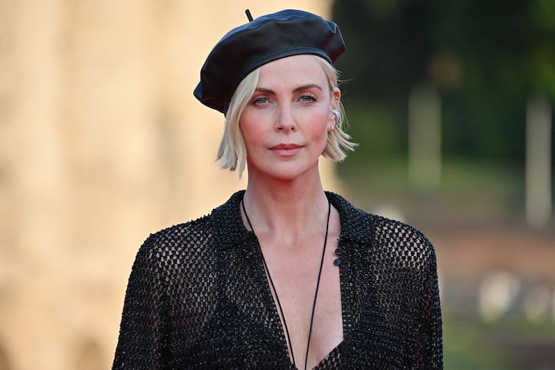 Charlize Theron arrives for the Premiere of the film Fast X, the tenth film in the Fast & Furious Saga. Photograph: Alberto Pizzoli/AFP/Getty Images