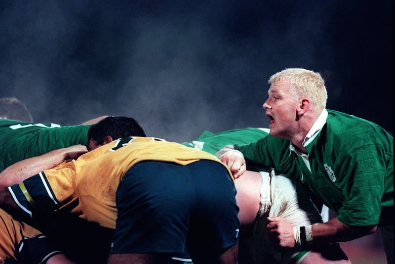 David Corkery in action for Ireland against Australia in 1999. Photograph: Patrick Bolger/Inpho