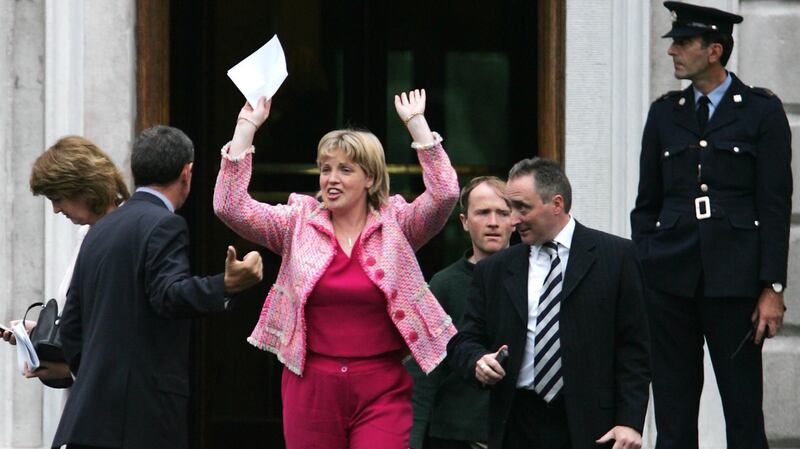 Mary Coughlan celebrating her appointment as Minister for Agriculture in 2004. Photograph: Frank Miller