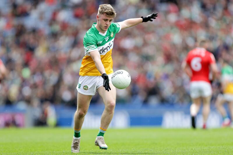 Offaly's Jack Bryant in the Leinster GAA Senior Football Championship semi-final, Offaly vs Louth, at Croke Park in April 2023.  Photograph: Laszlo Geczo/Inpho