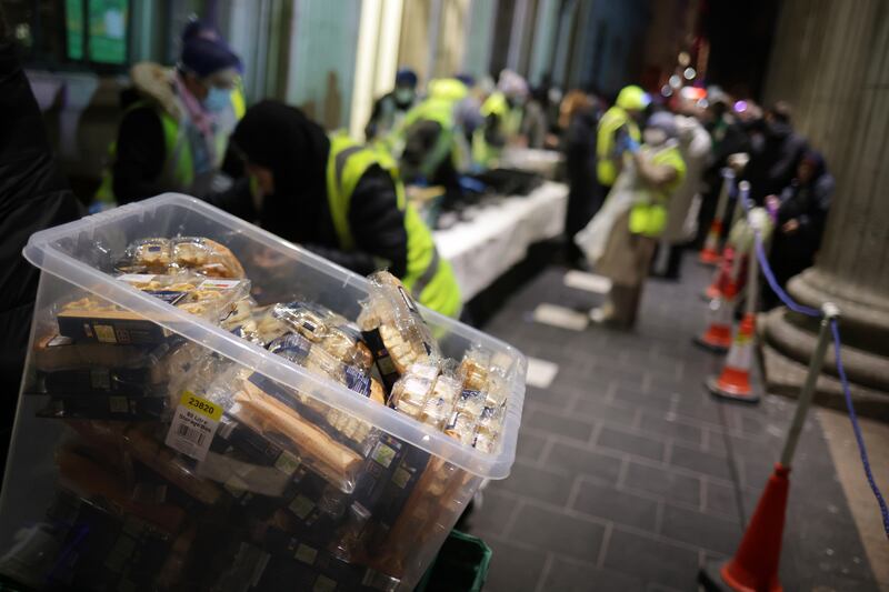 The Muslim Sisters of Éire soup kitchen for needy at the GPO on Friday. Photograph: Chris Maddaloni