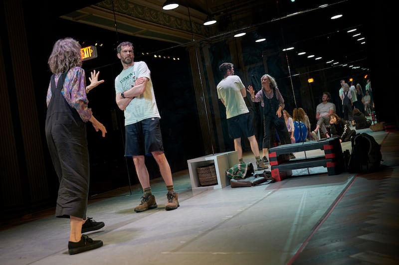 Circle Mirror Transformation: Niamh Cusack and Marty Rea in Annie Baker's play at the Gate Theatre in Dublin. Photograph: Ros Kavanagh 