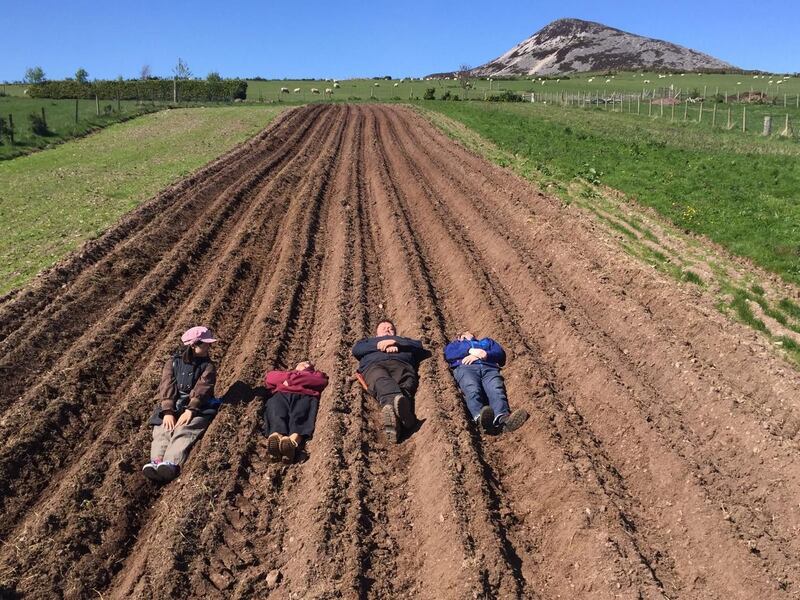 Summer pix 2019: Having a wee rest after planting spuds! Photograph: Jinjing Mei