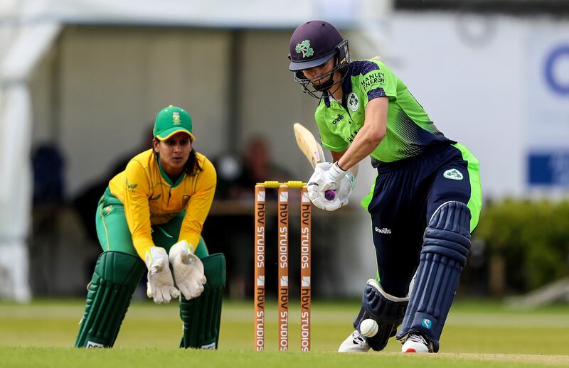 Gaby Lewis in action against South Africa during last summer's Women's T20 International at Pembroke Cricket Club, Dublin. Photograph: Evan Treacy/Inpho 