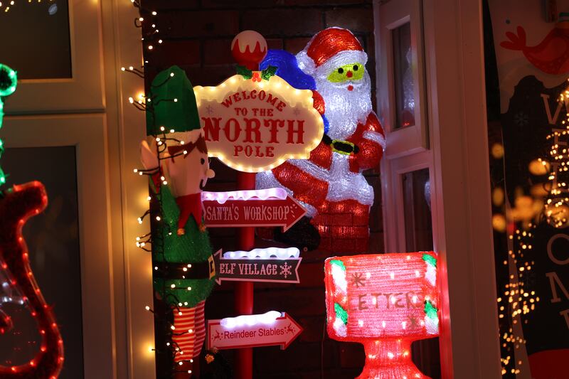 Phil Corcoran and Paddy Toner’s House of Christmas Lights has been taking donations for charity for the last seven years. Photograph: Nick Bradshaw