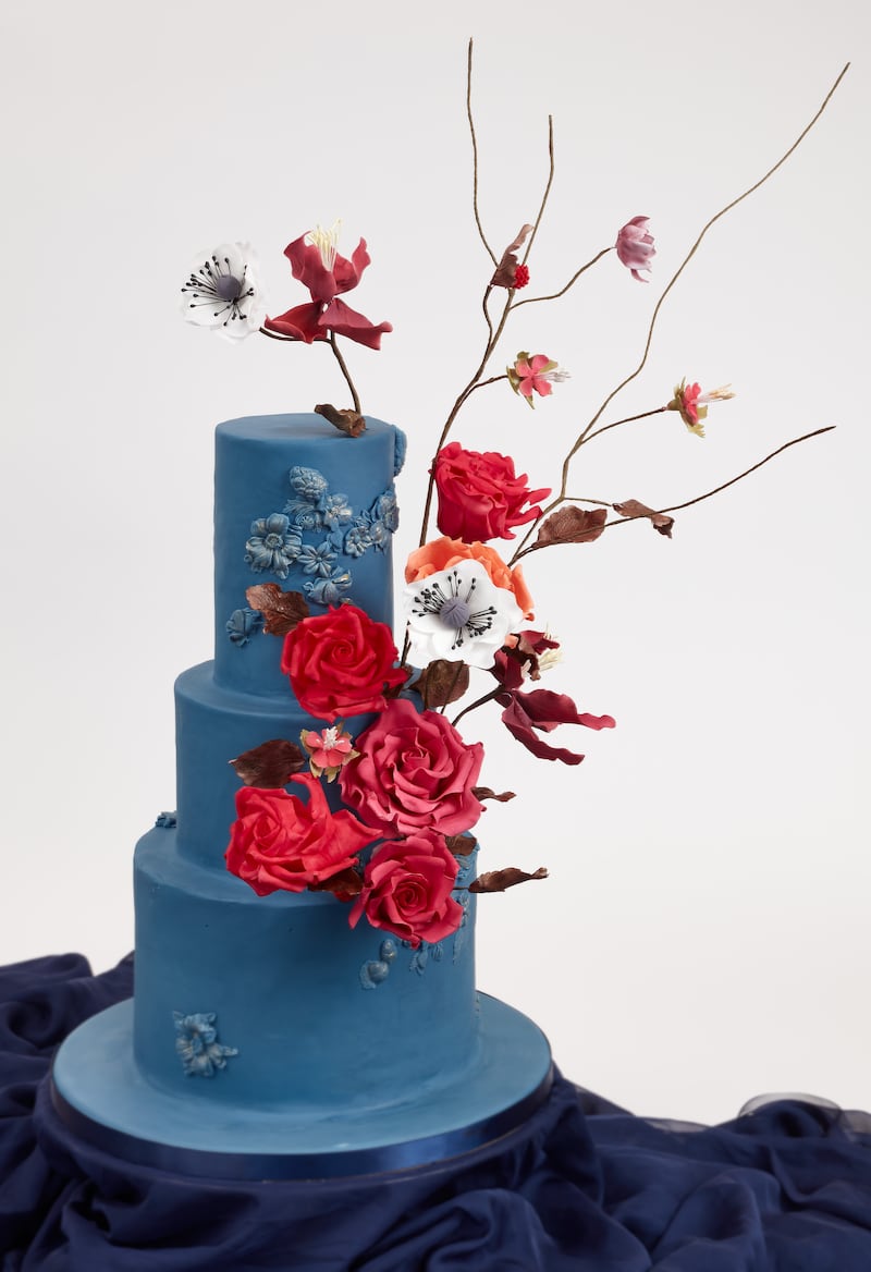 Wedding cake by Clare Anne Taylor Couture Cakes. Photograph: Peter Moloney