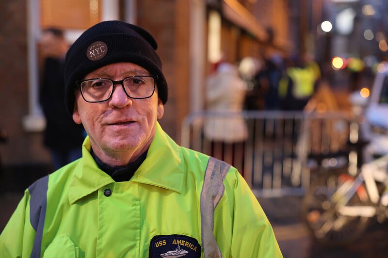 Michael Rowland at the Capuchin Day Centre where they were giving out Christmas vouchers. Photograph: Dara Mac Dónaill






