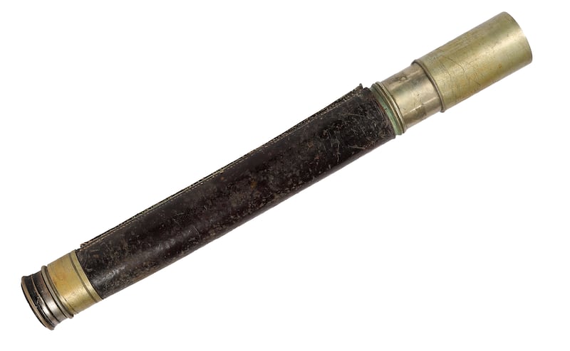 A brass and leather bound telescope (€80-€120) at Sheppard's auction