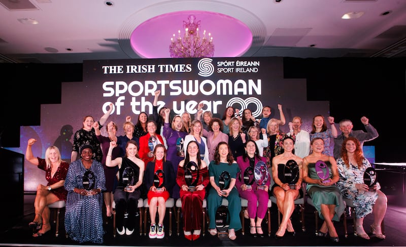 Award recipients at the 2024 Irish Times Sportwoman of the Year ceremony. Photograph: Tom Maher/Inpho