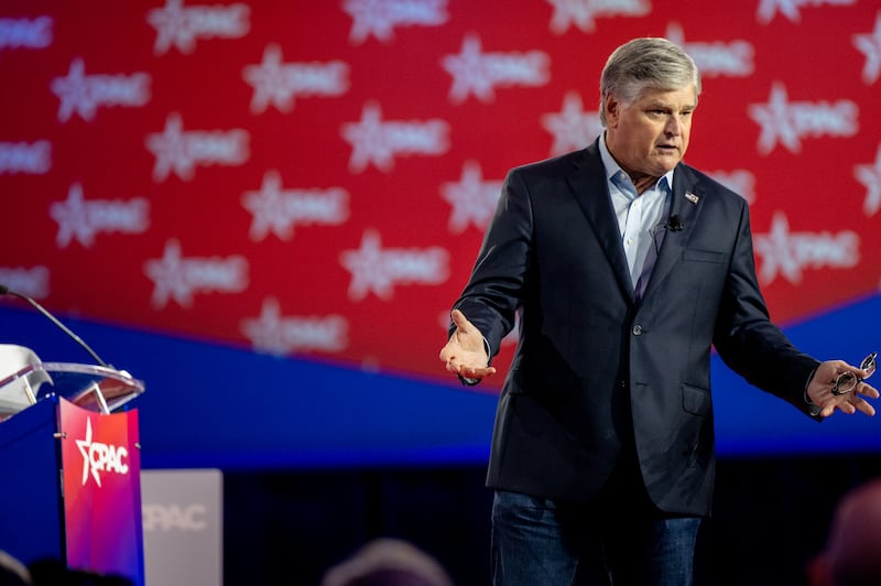 Donald Trump gave the first televised interview of his second term to Sean Hannity, a longtime friend and Fox News host. Photograph:  Brandon Bell/Getty Images