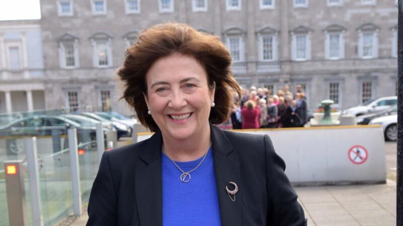 Former managing director of The Irish Times Maeve Donovan  arrives at the Dail for her appearance before the banking inquiry. Photograph: Bryan Meade/The Irish Times