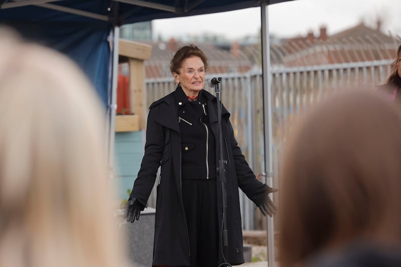 Actor Sheila Flitton speaks at the launch in Ringsend. Photograph: Alan Betson
