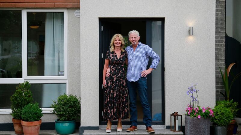 Kevin and Kathrin Houlihan at their renovated house at Lakelands, Stillorgan. Photograph: Nick Bradshaw