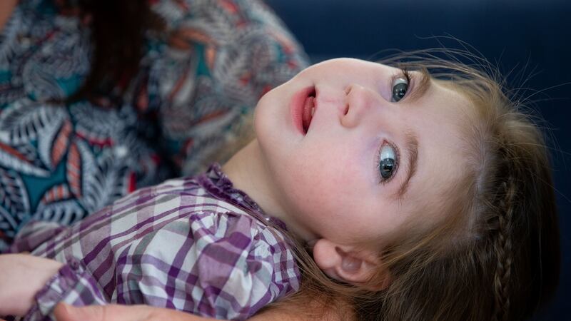 Willow Carroll is two years and 10 months old and has spastic quadriplegic cerebral palsy. Photograph: Tom Honan