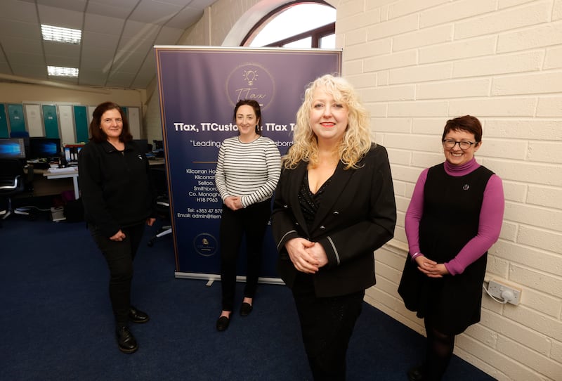 Rose Tierney of Tierney Tax with her staff, Angela Tierney, Donna Hall and Máiréad Corr at the office in Roslea, Co Fermanagh. Photograph: Alan Betson

