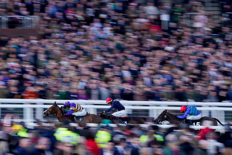 Derek Fox riding Coach Rambler to win The Ultima Handicap Chase at Cheltenham in 2023.  In three years attendances at the Festival have dropped by 50,000.  Photograph: Alan Crowhurst/Getty Images