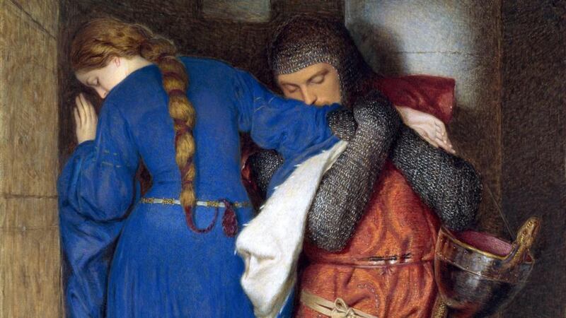 A detail from Ireland’s favourite painting, Frederick Burton’s Meeting on the Turret Stairs. Photograph: Copyright National Gallery of Ireland