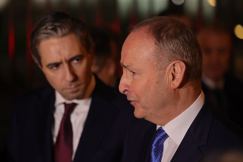 Taoiseach Simon Harris has said what happened today was 'utterly farcical', adding that 'there was a clear majority ready to elect Micheál Martin, instead what we saw was an effort to obstruct and shout down'. Photograph: Alan Betson

