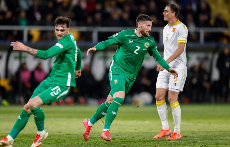 Matt Doherty celebrates scoring his sides second goal. 