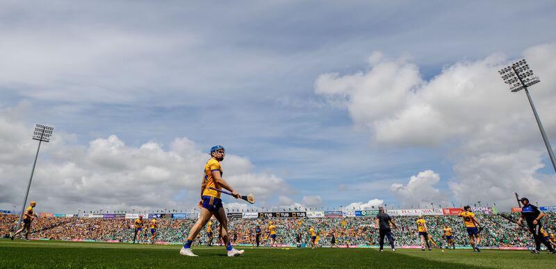 Shane O'Donnell back doing his thing for Clare against Limerick last summer. Photograph: James Crombie/Inpho