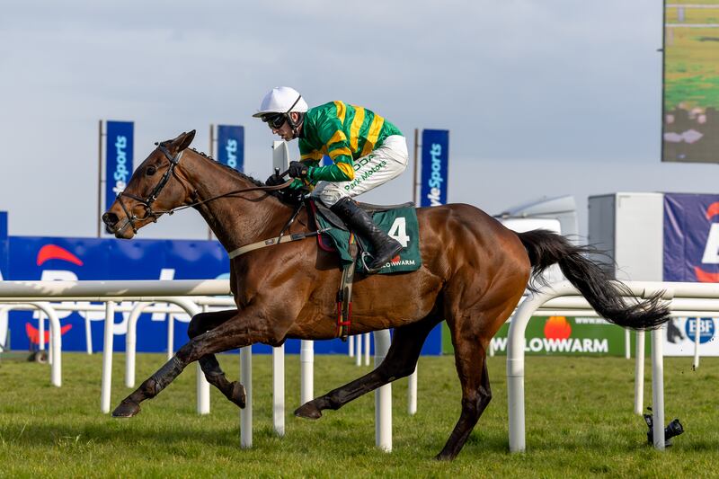 Mark Walsh wins The WilllowWarm Gold Cup (Grade 1) on Spillane’s Tower at Fairyhouse. Photograph: Morgan Treacy/Inpho 