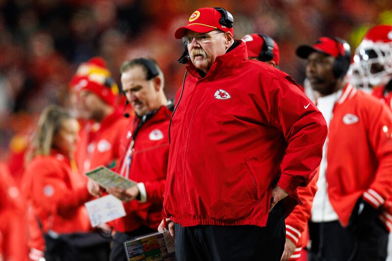 Kansas City Chiefs head coach Andy Reid during the second half of the AFC Championship game against the Buffalo Bills. Photograph: Brooke Sutton/Getty Images