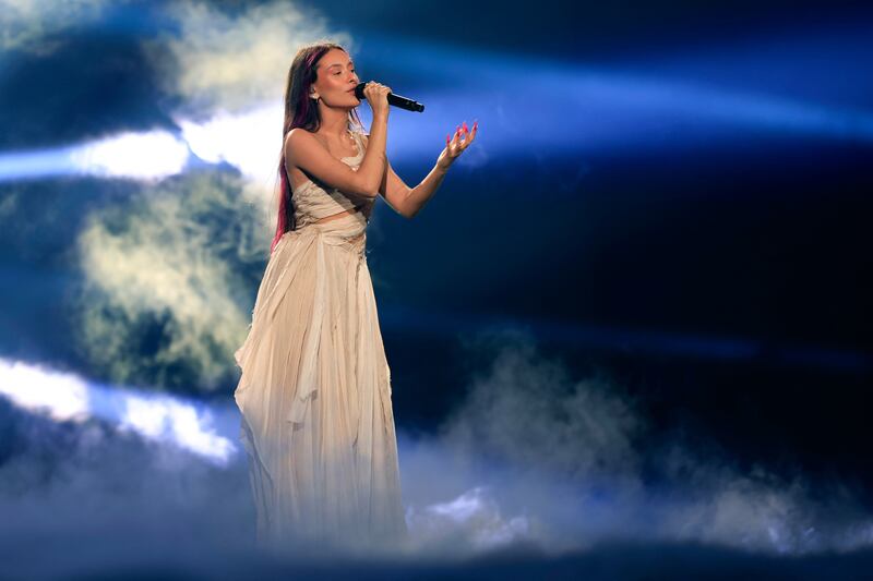 Eden Golan representing Israel with the song Hurricane. Photograph: Andreas Hillergren/AFP via Getty