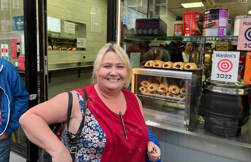 Lavinia McMahon at the Beigel Bake shop on London's Brick Lane. Photograph: Mark Paul