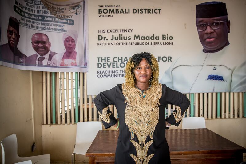 Marion Sesay was running to be an MP for the first time, as a result of the new law that requires a quota of women candidates. Photograph: Sally Hayden