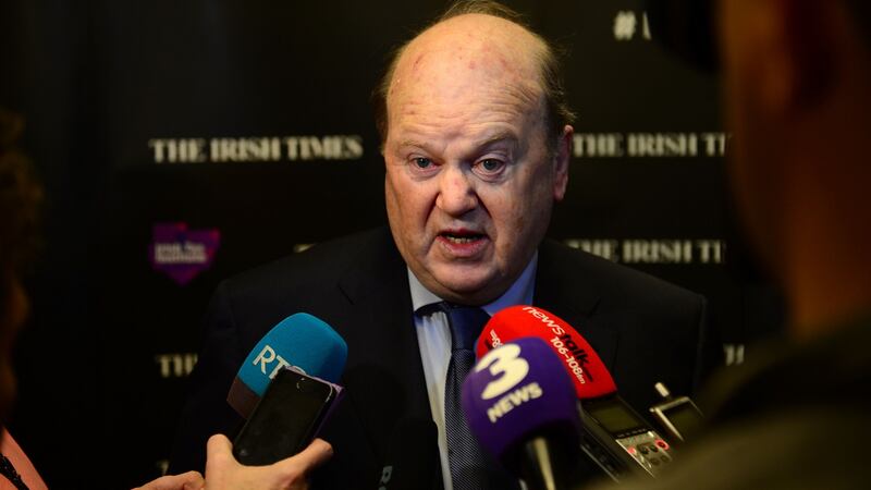 Minister for Finance Michael Noonan at The Irish Times Corporate Tax Summit, in the Westin Hotel, Dublin. Photograph: Dara Mac Dónaill