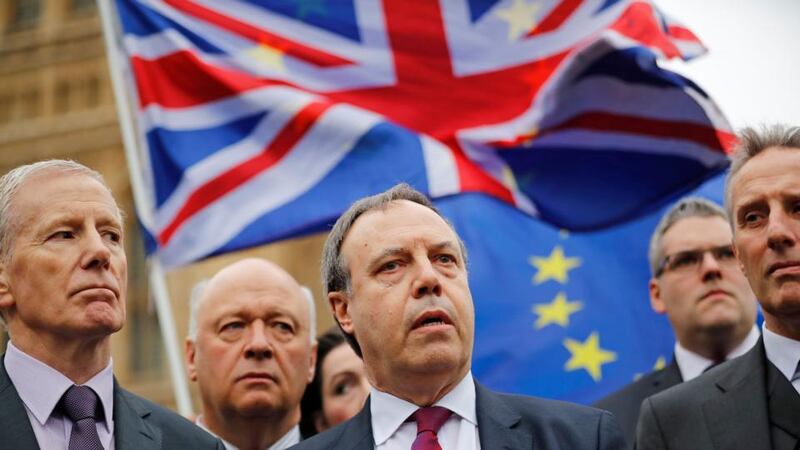 Dark web: why is the DUP, which is led at Westminster by Nigel Dodds (above), not insisting that the UK as a whole stay in the customs union? Photograph: Tolga Akmen/AFP/Getty