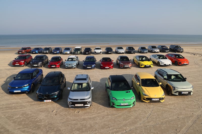 Some of the initial contenders for Europe's Car of the Year 2025 at the test event in northern Denmark