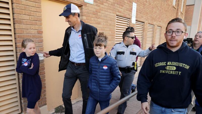 James Joyce fan: Beto O’Rourke with his children Molly and Ulysses. Photograph: Chip Somodevilla/Getty