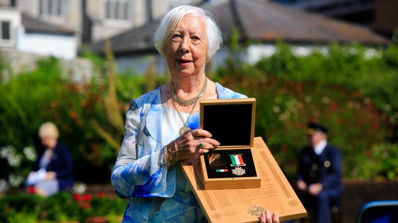 Marie Hyland, daughter of Detective Garda Richard Hyland who received a posthumous gold medal award. Photograph: Gareth Chaney/Collins