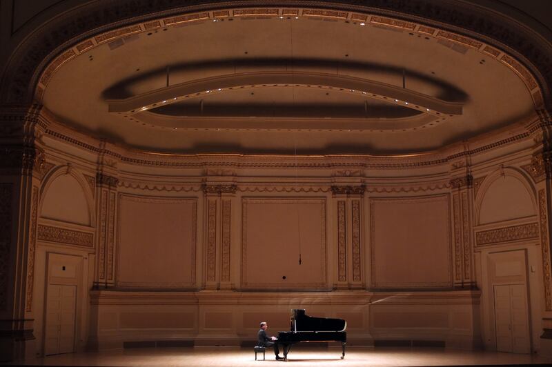 Favourite venue: Stephen Hough performing at Carnegie Hall, in New York, in 2018. Photograph: Hiroyuki Ito/Getty