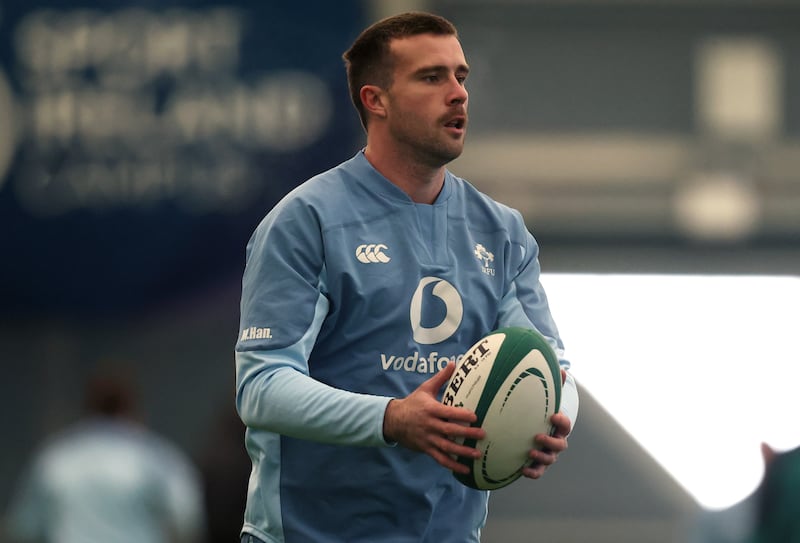 Mack Hansen: delighted on a personal level to be back involved with the Ireland squad. Photograph: Bryan Keane/Inpho 