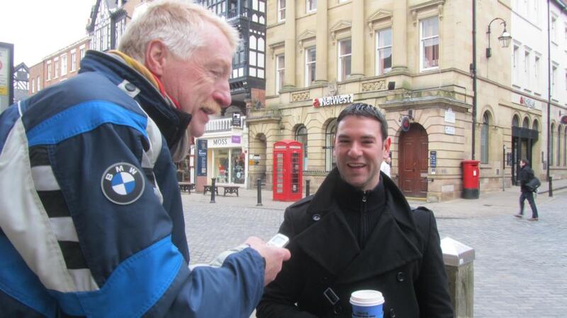 Oliver Stirling (right) the only man in England (so far) to have heard of Carl Stearns Clancy. Photograph: Peter Murtagh