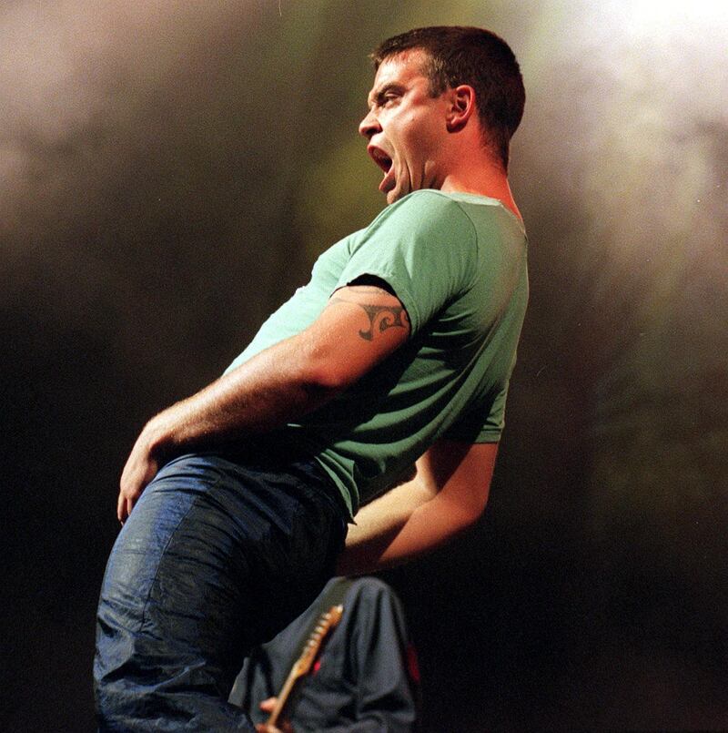 Slane Castle: Robbie Williams on stage in 2009. Photograph: Terry Thorp