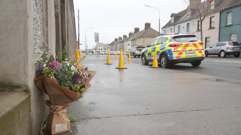 Flowers left at the scene on East Wall Road, Dublin where Josh Dunne was fatally stabbed. Photograph:  Colin Keegan, Collins Dublin