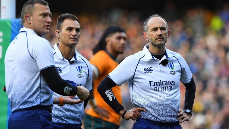 Romain Poite bowed out of international refereeing with Scotland’s win over Australia. Photograph: Andy Buchanan/Getty/AFP