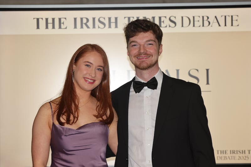 Beth Hamill and Jonathon Boylan from King’s Inns at the Irish Times Debate semi final at Rathgar Methodist Church. Photograph: Alan Betson

