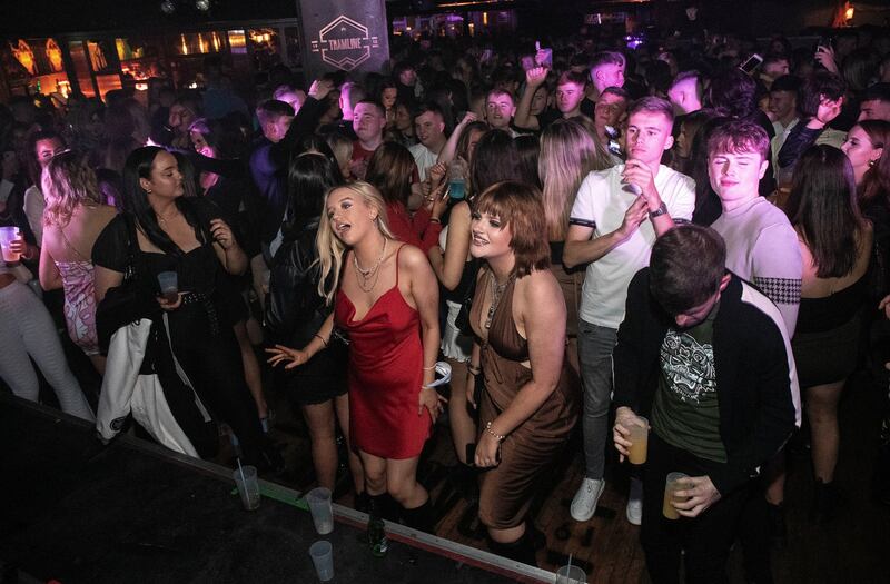 Dancing in Tramline nightclub on D'Olier Street in Dublin. Photograph: Damien Eagers