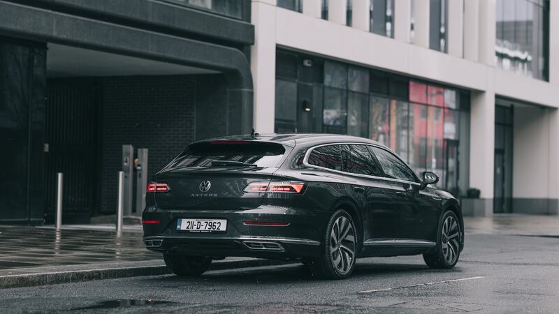 The Shooting Brake   is the latest addition to the Arteon range, and comes as VW’s big four-door coupe gets a general mid-life update. Photograph: Paddy McGrath