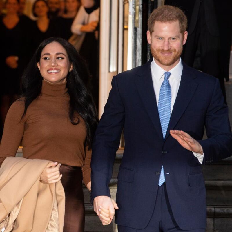 Megxit: Meghan and Harry in London on Tuesday. Photograph: Facundo Arrizabalaga/EPA