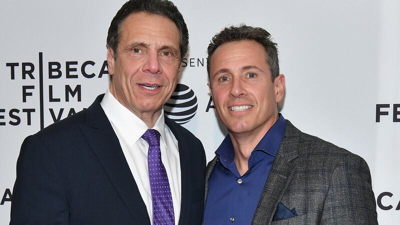 Andrew and Chris Cuomo:  Interviews last year – replete with family reminiscences and brotherly teasing – drew a big audience and helped burnish Andrew Cuomo’s national image. Photograph:  Dia Dipasupil/Getty Images for Tribeca Film Festival