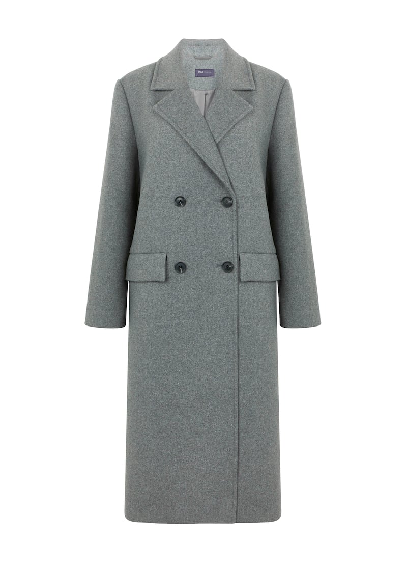 Grey overcoat, €125, M&S