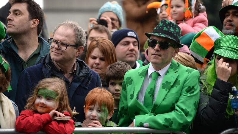 Watching the St Patrick’s Day parade in Dublin in 2015. File photograph: Dara Mac Dónaill/The Irish Times