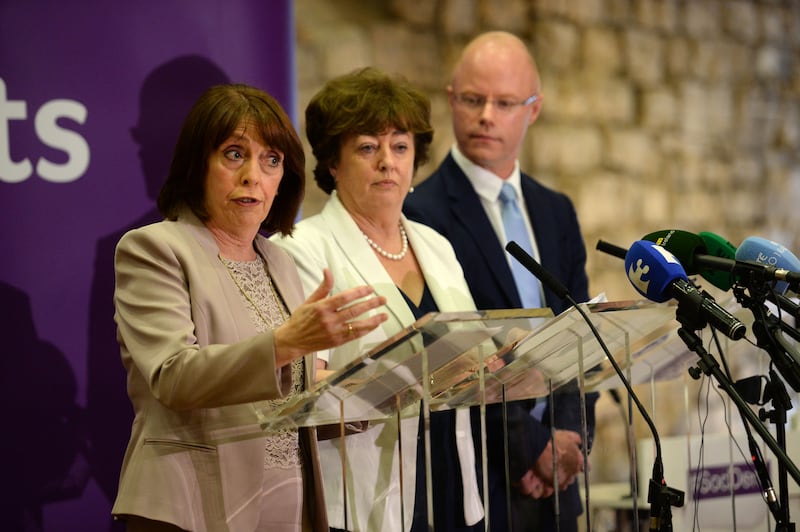 Róisín Shortall, Catherine Murphy and Stephen Donnelly at the launch of the Social Democrats in 2015. Photograph: Dara Mac Dónaill 