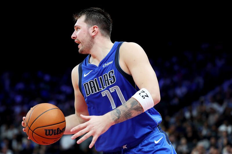 Luka Doncic of the Dallas Mavericks in action. Photograph: Christopher Pike/Getty