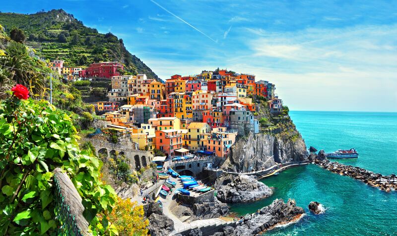 Manarola, one of the famous Cinque Terre villages in La Spezia